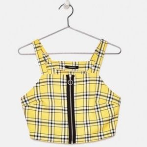 Crop checked  shirt